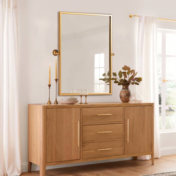 NeuType Arched Wall Mirror Small Arch Mirror Right Angle Mirror 38"x26