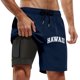 thumbnail image 1 of Bañador para hombre con forro compresivo - Pantalón corto tipo board short, cintura elástica - 95 % poliéster, tallas S-XXXXXL para playa/deporte, 1 of 4