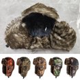 thumbnail image 3 of JM Earflap Trapper Bomber Aviator Russian Trooper Fur Winter Ski Hat Hombres Mujeres,amarillo JM, 3 of 4