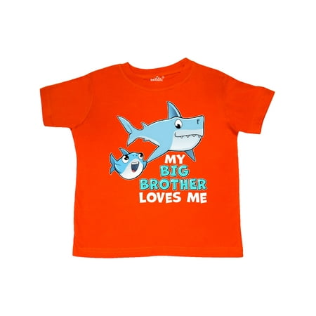 

Inktastic My Big Brother Loves Me with Cute Sharks Gift Toddler Boy or Toddler Girl T-Shirt