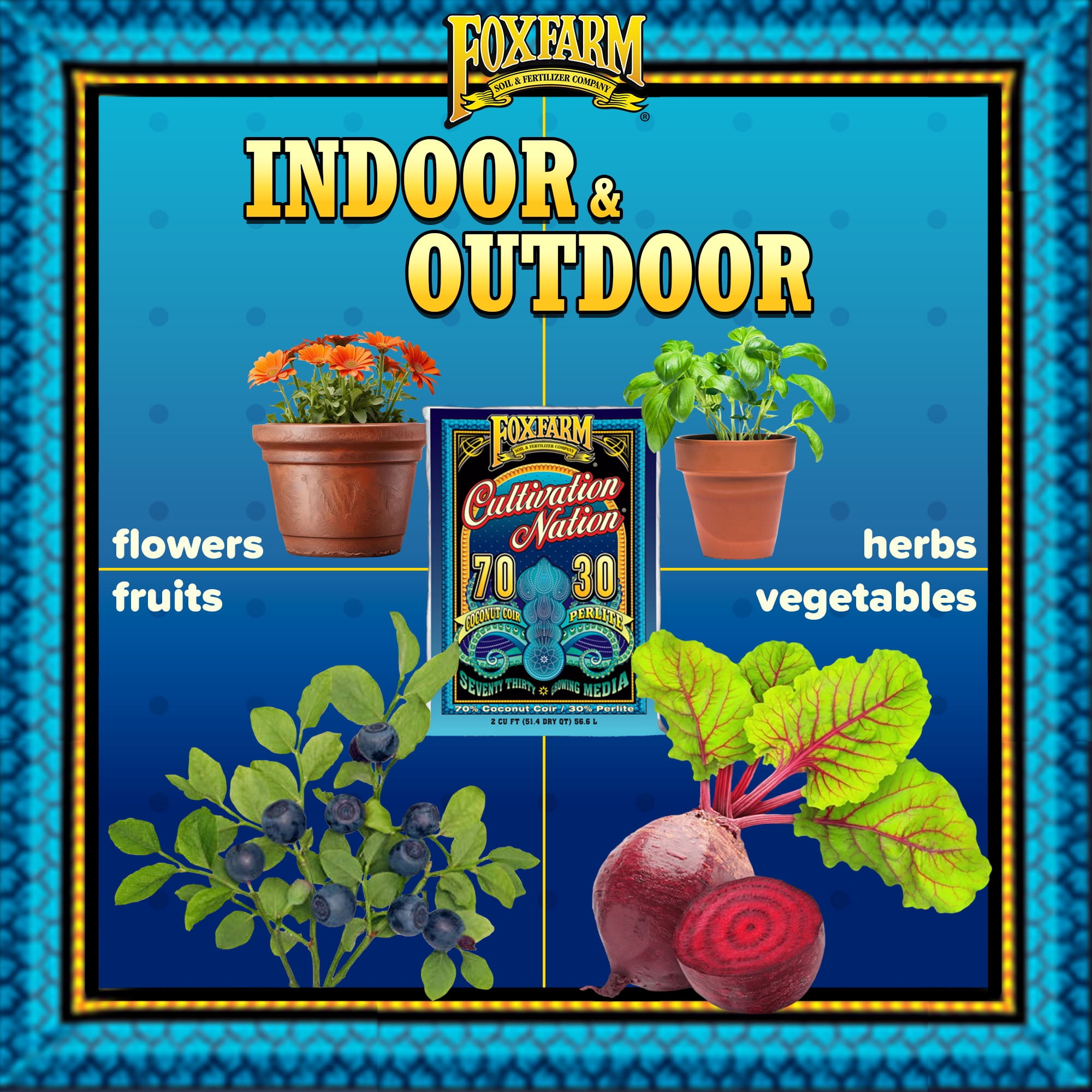 FoxFarm Cultivation Nation Coir & Perlite 70/30 Growing Media, 2 Cubic Feet