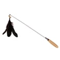 thumbnail image 1 of Interactive Long Wand Cat Toy with Replaceable Teaser Heads, Flexible Fishing Pole Style String Toy with Feathers for Exercise and Hunting Instinct Stimulation, 1 of 3