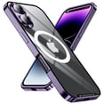 thumbnail image 4 of Plating Matte for iPhone 16 Case, [Drop Protection] [Anti-Fingerprint] Silky Touch Hard PC Back with Non-Slip Metal Edge, Shockproof Case for iPhone 16, Purple, 4 of 12