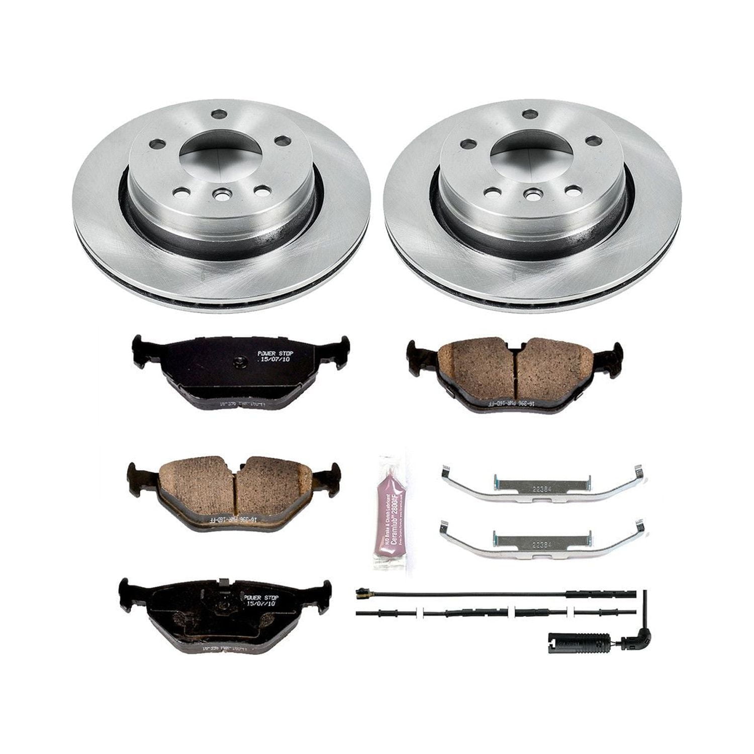 Power Stop Rear Stock Replacement Brake Pad and Rotor Kit KOE613