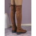 thumbnail image 4 of Women's Over The Knee Boots With Chunky Heel, Elasticity And Warmth, Round Toe Flat Shoes, Large Size Fashionable Boots For Winter, 4 of 5