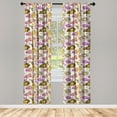 thumbnail image 4 of Ambesonne Garden Window Curtains, Various Plants and a Bird, Each 28" W x 84" L, Dark Magenta and Multicolor, 4 of 4