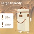 thumbnail image 6 of Tirrinia 2 Bottle Wine Gift Tote Carrier, Leakproof and Insulated with large pockets Wine Cooler Bag for Travel, Wine Tasting, Party, Dinner, Great Christmas Gift for Wine Lover, Beige, 6 of 8