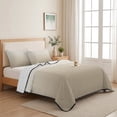thumbnail image 5 of King Quilt Set 96''x106'', Beige Brown Ombre Lightweight Bedspread Coverlet Set with 2 Pillow Shams, Modern Abstract Art Gradient Breathable All Season Quilt Bedding for Bedroom/Guest Room, 5 of 9