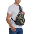 thumbnail image 6 of Lsque Astronaut Starry Night Pattern Cross Chest Bag Diagonally – Premium Durable Front Chest Sling with Adjustable Padded Strap, High-Capacity Storage, 6 of 7
