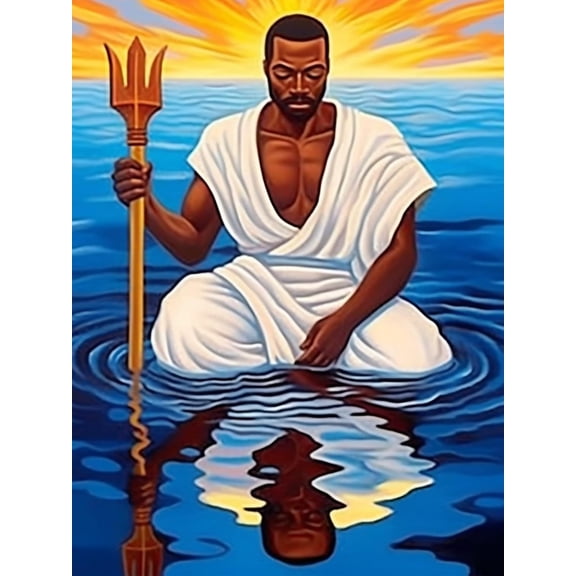 5D DIY Diamond Painting Set "African Man" Round Diamond Art Crafts for Adults, Suitable for Wall Decoration, Bedroom and Home Decoration