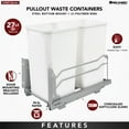 thumbnail image 4 of Rev-A-Shelf Double 27 Quart Pullout Soft Close Waste Container, Gray, 4 of 8