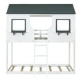 thumbnail image 6 of Aukfa Twin over Twin Bunk Bed with Roof and Window, Wood Playhouse for Kids - White, 6 of 8