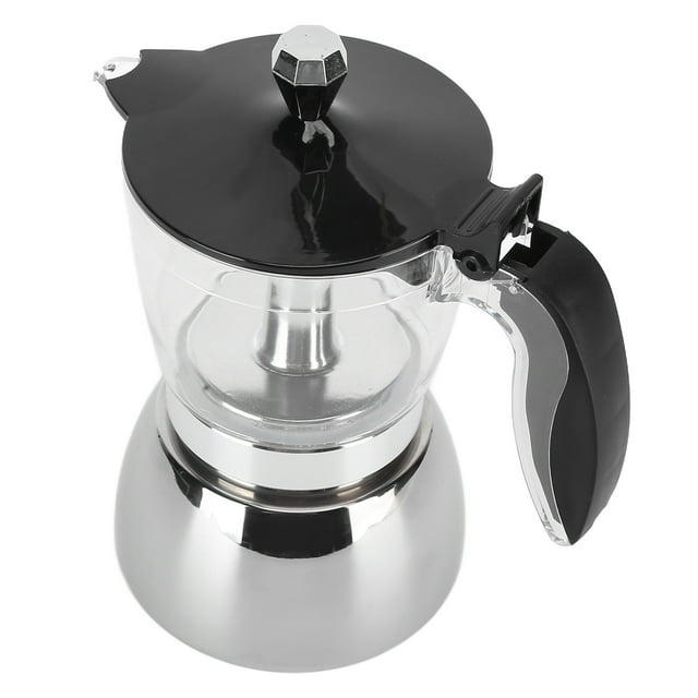 Stainless Steel Coffee Pot,6 Cups Stainless Steel Coffee Maker Household Coffee Pot Solid Performance