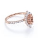 thumbnail image 3 of JeenMata Anillo de Compromiso de 1,75 Uds con Halo de Morganita y Moissanita Ovalada Vintage en Oro Rosa de 18 K sobre Plata, 3 of 6