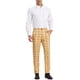 thumbnail image 2 of Pantalones de negocios de cuadros ligeros para hombre Inspire Chic, corte regular, frente plano, talla 30, color amarillo, 2 of 7