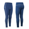 thumbnail image 2 of Fvwitlyh Collants Femme Contrôle du Ventre Femme Uni Décontracté Patchwork Coupe Ajustée Chaud Taille Haute Poche Pantalon de Yoga Bleu,G, 2 of 4