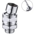 thumbnail image 1 of Conector de ducha, cabezal de ducha, cabezal esférico, adaptador de bola giratoria, extensión de brazo de ducha ajustable, componente universal, níquel cepillado, 1 of 5