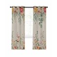 thumbnail image 7 of Watercolor Floral Blackout Curtains for Bedroom, Spring Roses Eucalyptus Leaf Plants Beige Thermal Insulated Kitchen Drapes with Grommets, Light Blocking Window Treatment, 2 Panels 42" x 63", 7 of 7