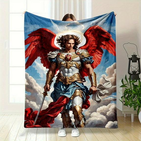 Soft Flannel Blanket with Majestic Angelic Figure Design Ideal Gift for Mother-in-Law Perfect for Birthdays & Valentine's Day Versatile for Sofa Bed Office Camping Travel
