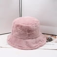 thumbnail image 2 of harmtty Thickened Warm Hat Winter Warm Thickened Plush Bucket Hat Super Soft Adjustable Windproof Versatile Leopard Women Headwear Pink, 2 of 7