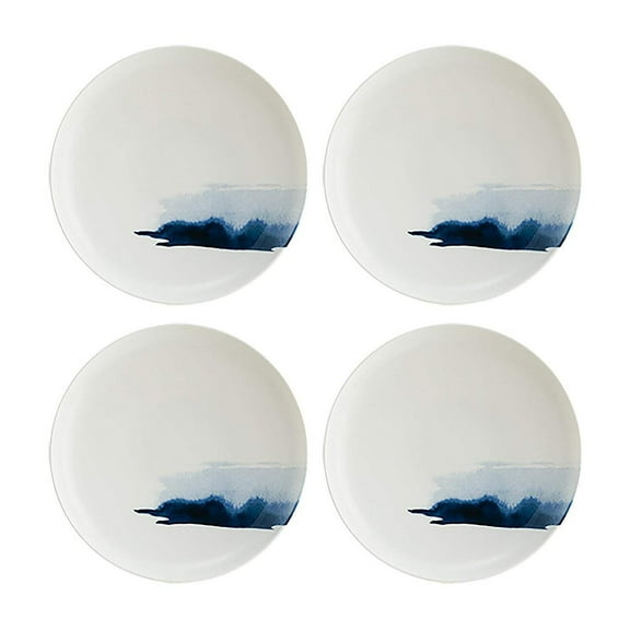 Blue Wave dia.4" h:0.75" 4 oz. Round Decorated Porcelain Bowl (Set of 4)