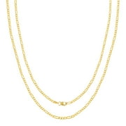 JULIETTE COLLECTION 10K Yellow Gold Figaro Chain Necklace / Choker for Men and Women â€“ Measures 2 mm Thick and 16 Inches Length