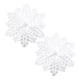 thumbnail image 1 of KAKOWELY 2 manteles individuales creativos con forma de copo de nieve para fiesta navideña (blancos), 1 of 4