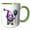 Green/White, variant on 3drose, Cute Mardi Gras Gnome Illustration, 11oz Two-tone Red Mug