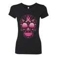 thumbnail image 2 of Wild Bobby Pink Breast Cancer Sugar Skull Breast Cancer Awareness Women Slim Fit Junior Tee, Black, Large, 2 of 6