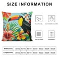 thumbnail image 6 of COMIO Throw Pillow Covers Tropical Palm Tree Parrot Toucan Bird Summer Design Square Pillowcase for Home Decor Sofa Car Bedroom Pillow case Set of 2 White, 6 of 6