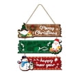 thumbnail image 2 of Christmas Wooden Door Hanger Sign, 3 Tier Hanging Wall Plaque With Santa, Snowman and Gnome, Merry Christmas Happy New Year Front Door Decor for Holiday Party, 2 of 4