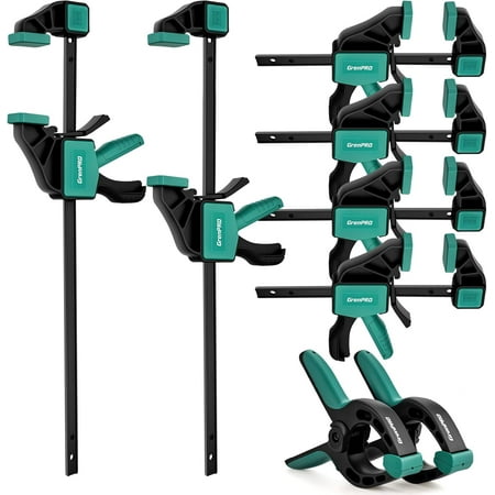 8-Pack Bar Clamps for Woodworking, 12" and 6" Bar Clamps, Working Clamp Sets, Quick-Change F Clamps, 150 LBS Load Limit