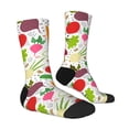 thumbnail image 3 of Uemuo Cartoon Vegetables Pattern Women's Crew Socks, Soft Durable Breathable Moisture-Wicking with Odor Control Cotton socks, 3 of 9