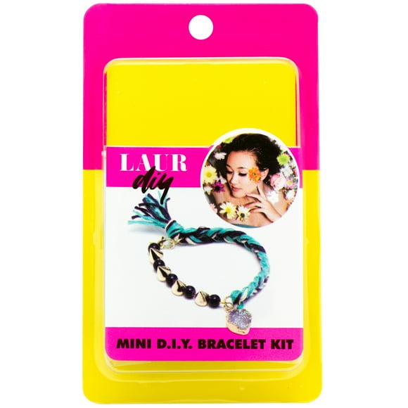 LaurDIY Bracelet Cordon Violet Bleu Sarcelle MINI KIT DIY, Multicolore
