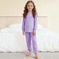 thumbnail image 6 of Hrsba Boys and Girls Cotton Outfit set Kids Print Long Sleeve Crew Neck Top and Long Pants Homewear Set, 6 of 8