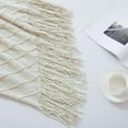 thumbnail image 4 of Navy Throw Blanket Textured Solid Soft Sofa Couch Decorative Knitted Blanket, 60" x 80" Navy, 4 of 5