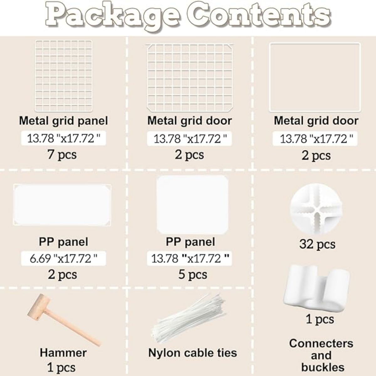 Aqwiopr 16-Panel Metal Pet Playpen Puppy Playpen with Door - Foldable, Indoor/Outdoor Use - 1 Pack
