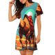thumbnail image 2 of Easygdp Cool Camel Oasis Vibes Camisón de manga corta para mujer, informal, estampado, 2 of 6
