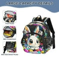 thumbnail image 4 of DIXRUYEE Backpack Lovely Colorful Bunny Bliss Pattern Pattern Suitable Schoolbag, 4 of 7