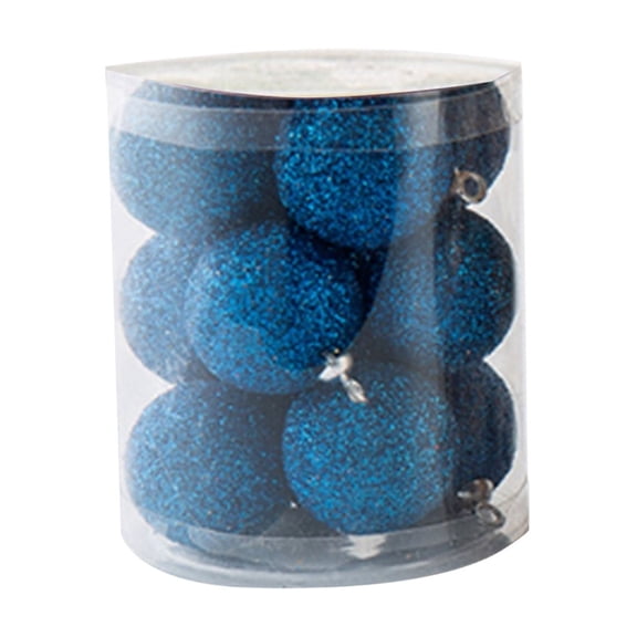 Blue Blue Glitter Christmas Ornaments Shatterproof For Tree Decorations With Hanging Rings And Lightweight Design