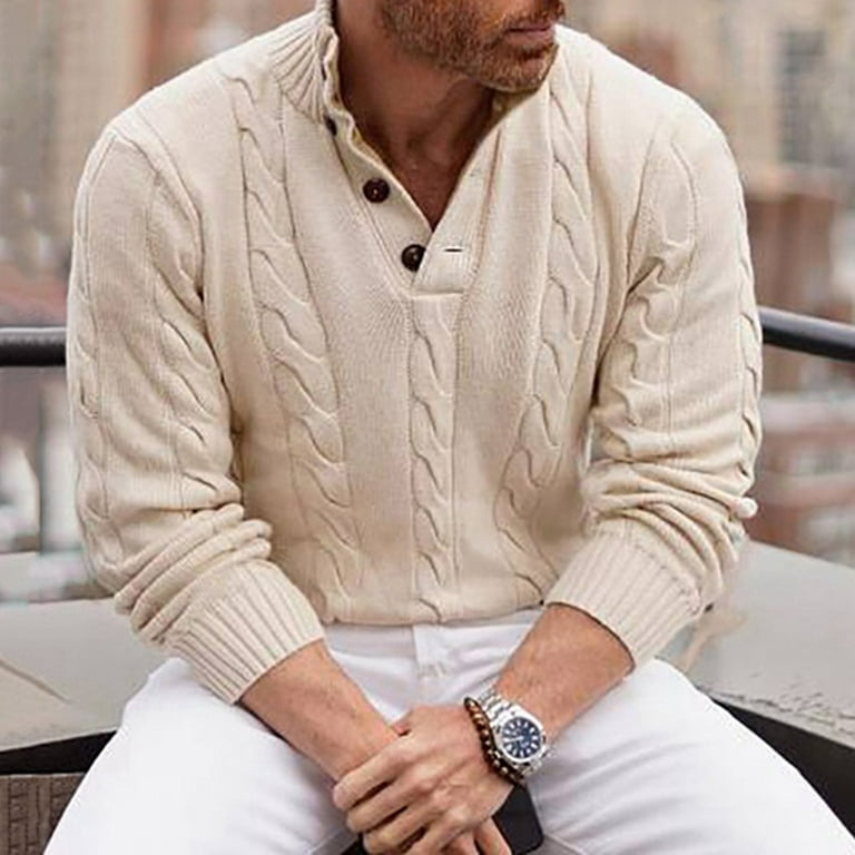 Cream color sweater men sale