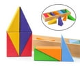 thumbnail image 4 of Rinbow Bloques strucción Juguetes strucción Bloques de geometría Rompecabezas Ladrillos apilables Juegos de para y niñas Triángulo 14PCS Sunnimix juguetes de construcción, 4 of 8