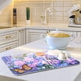 thumbnail image 6 of Butterfly Flowers Blooming Dish Drying Mat for Kitchen Counter, Ultra Absorbent Reversible Microfiber Dishes Drying Rack Pad Heat-resistant Mats 16x18in Home Decor, 6 of 7