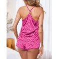 thumbnail image 5 of Ekouaer Silk Pajamas Set for Women Satin Lingerie Pjs Cami Top and Shorts Soft 2 Piece Nightwear, 5 of 6