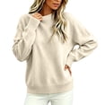 thumbnail image 2 of CHGBMOK Women Crew Neck Sweater Long Sleeve Oversized Pullover Tops Ribbed Hem Solid Color Knit Casual Sweaters, 2 of 5