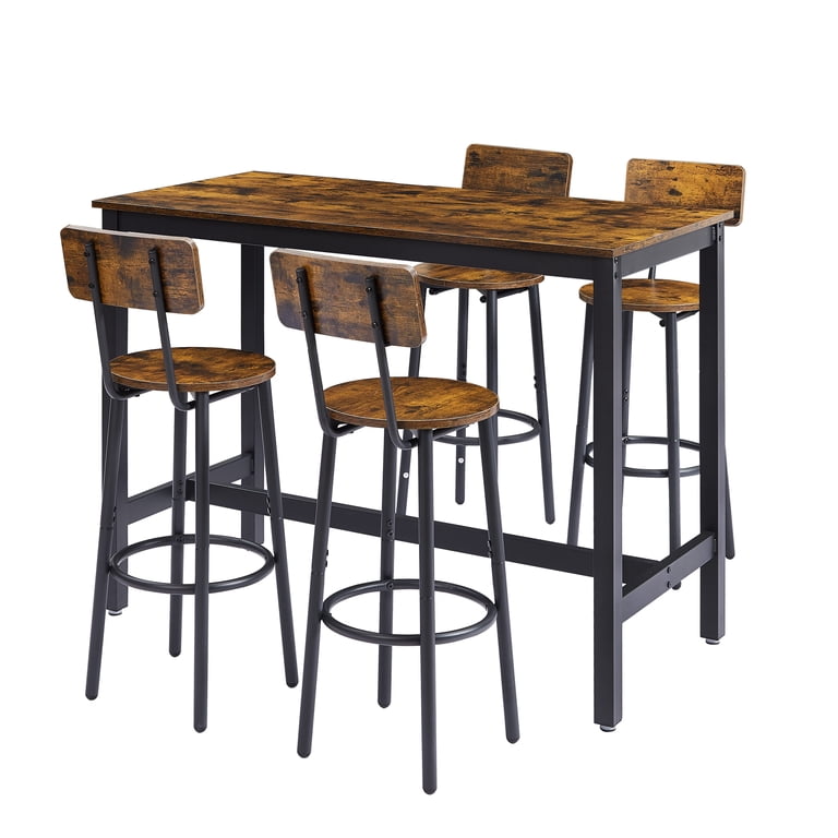 Segmart B1536: Industrial Dining Set with Metal Frame Pub Table