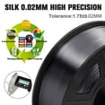 thumbnail image 4 of SUNLU Silk PLA Filament 1.75mm, Neatly Wound Shiny PLA 3D Printer Filament, Dimensional Accuracy +/- 0.02mm, Fit Most FDM 3D Printers, Good Vacuum Packaging, 330 Meters, Silky Black 3KG, 4 of 7