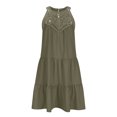 thumbnail image 6 of Crochet Hollow Halter Dress for Women 2024 Summer Sleeveless Mini Dresses Boho Tiered Flowy A Line Beach Sundress, 6 of 7