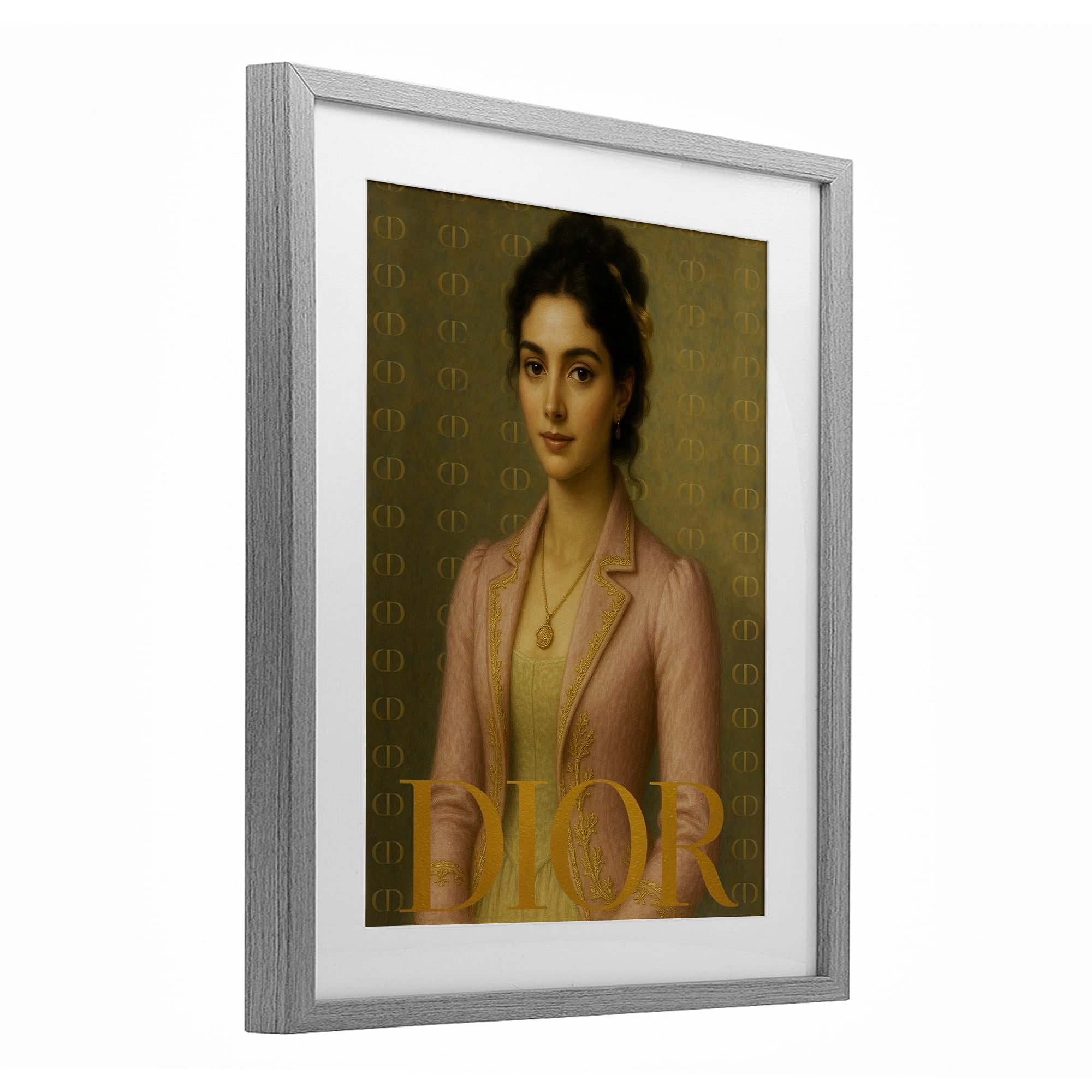 Stupell Industries Iconic Gentlewoman Fashion Gray Framed Print Under Glass, design by Grotto Studios