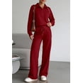 thumbnail image 3 of PRETTYGARDEN Women's 2 Piece Outfits Casual Lapel Half Zip Sweatshirts and Wide Leg Pants Tracksuit Sets, 3 of 8